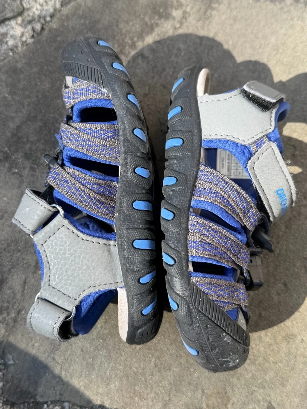 Dream Pairs Blue and Gray Kids Closed-Toe Sandals
